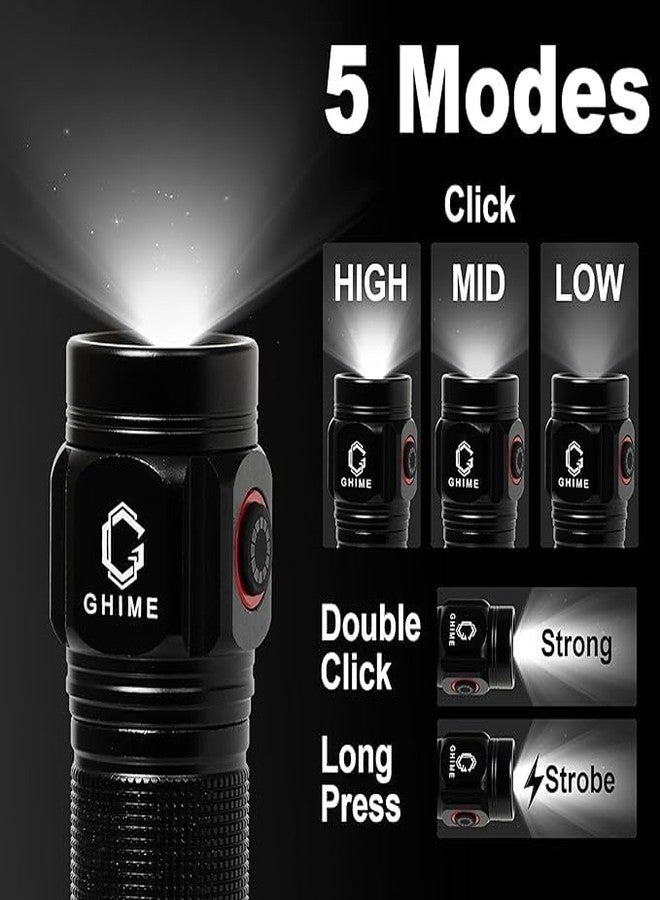 GHIME Torch Light High Power, Mini LED Flashlight Rechargeable 20000 Lumens with 5 Light Modes, Pocket with Clip, Magnetic Flashlight for EDC, Camping, Hiking, Emergency (Modern) - Image 2